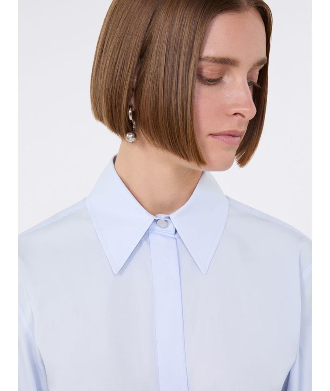 SPORTMAX Синяя хлопковая рубашка, фото 5