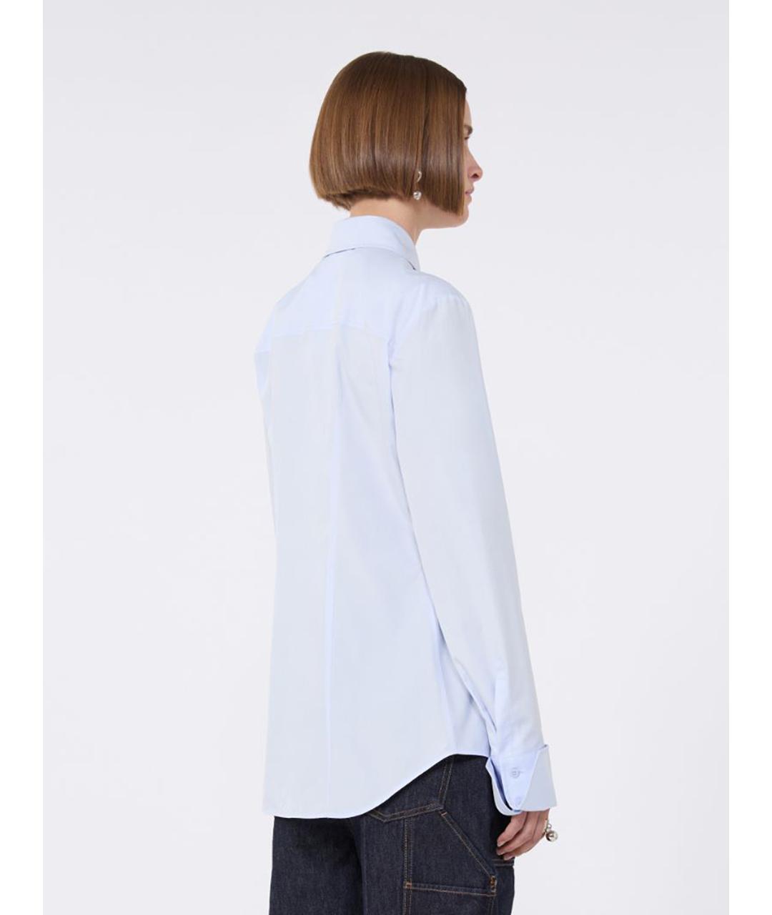 SPORTMAX Синяя хлопковая рубашка, фото 4