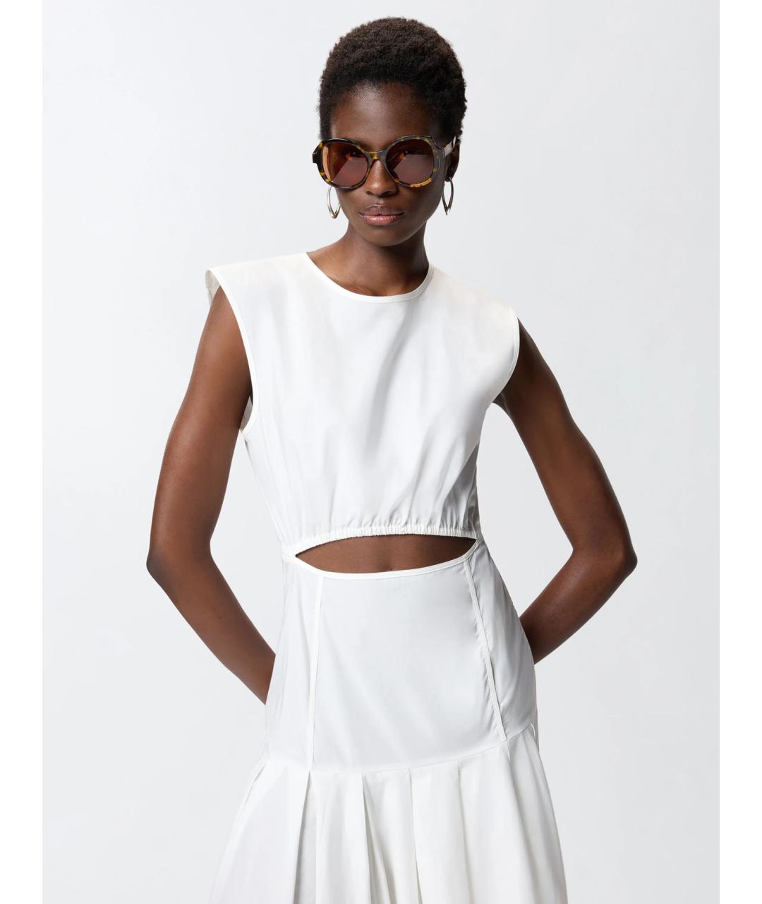 PINKO Белое хлопковое повседневное платье, фото 4