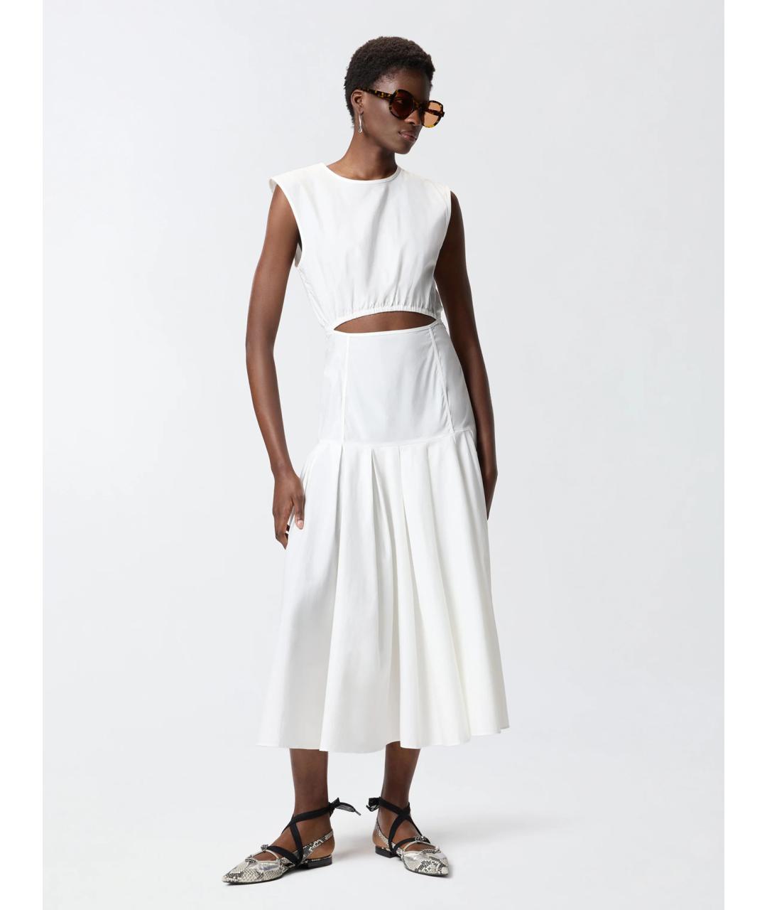 PINKO Белое хлопковое повседневное платье, фото 3