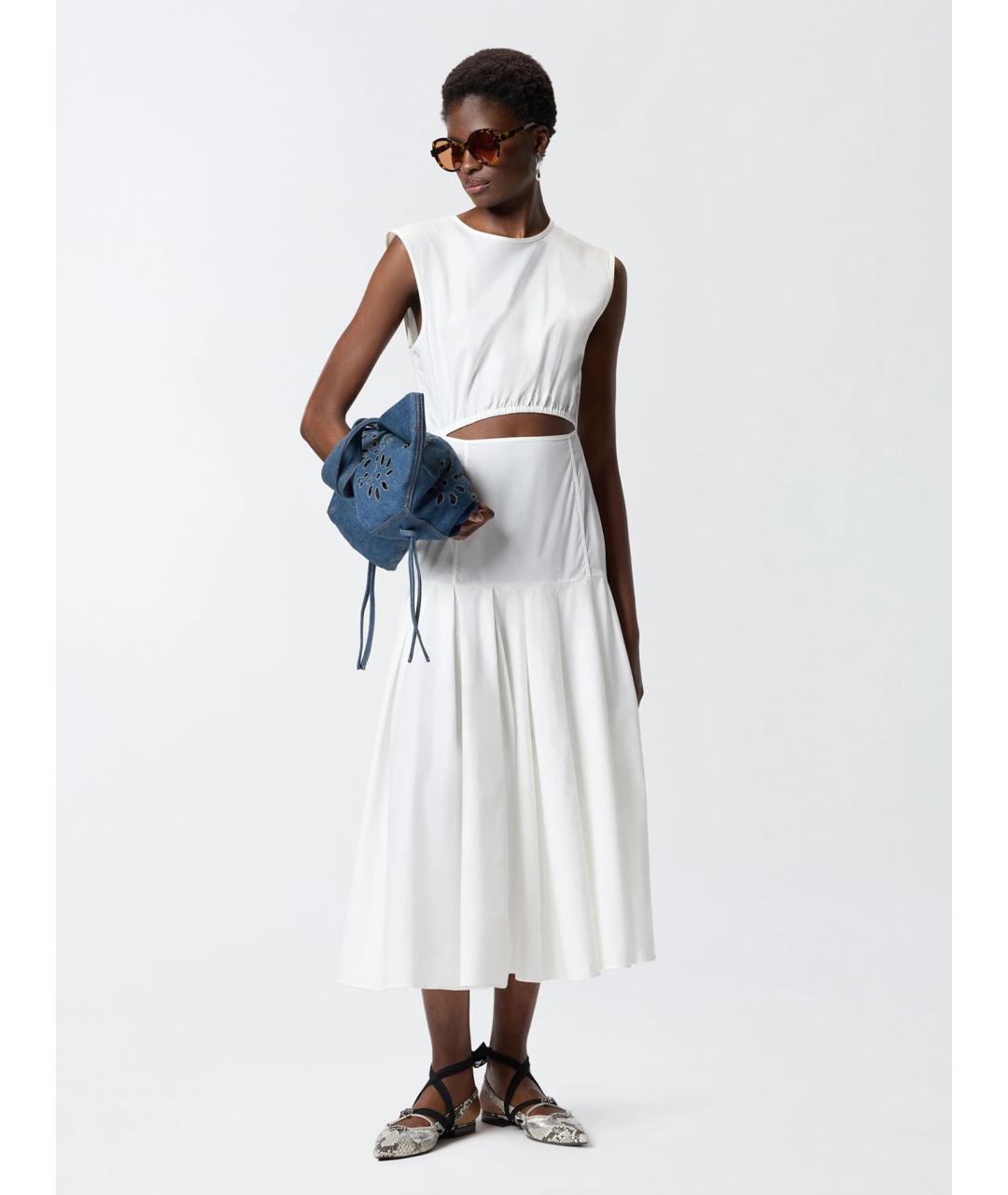 PINKO Белое хлопковое повседневное платье, фото 2