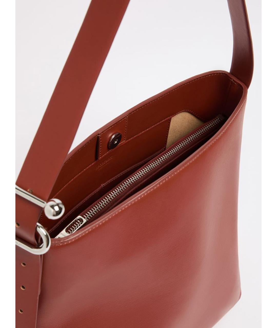 SPORTMAX Коричневая кожаная сумка через плечо, фото 4