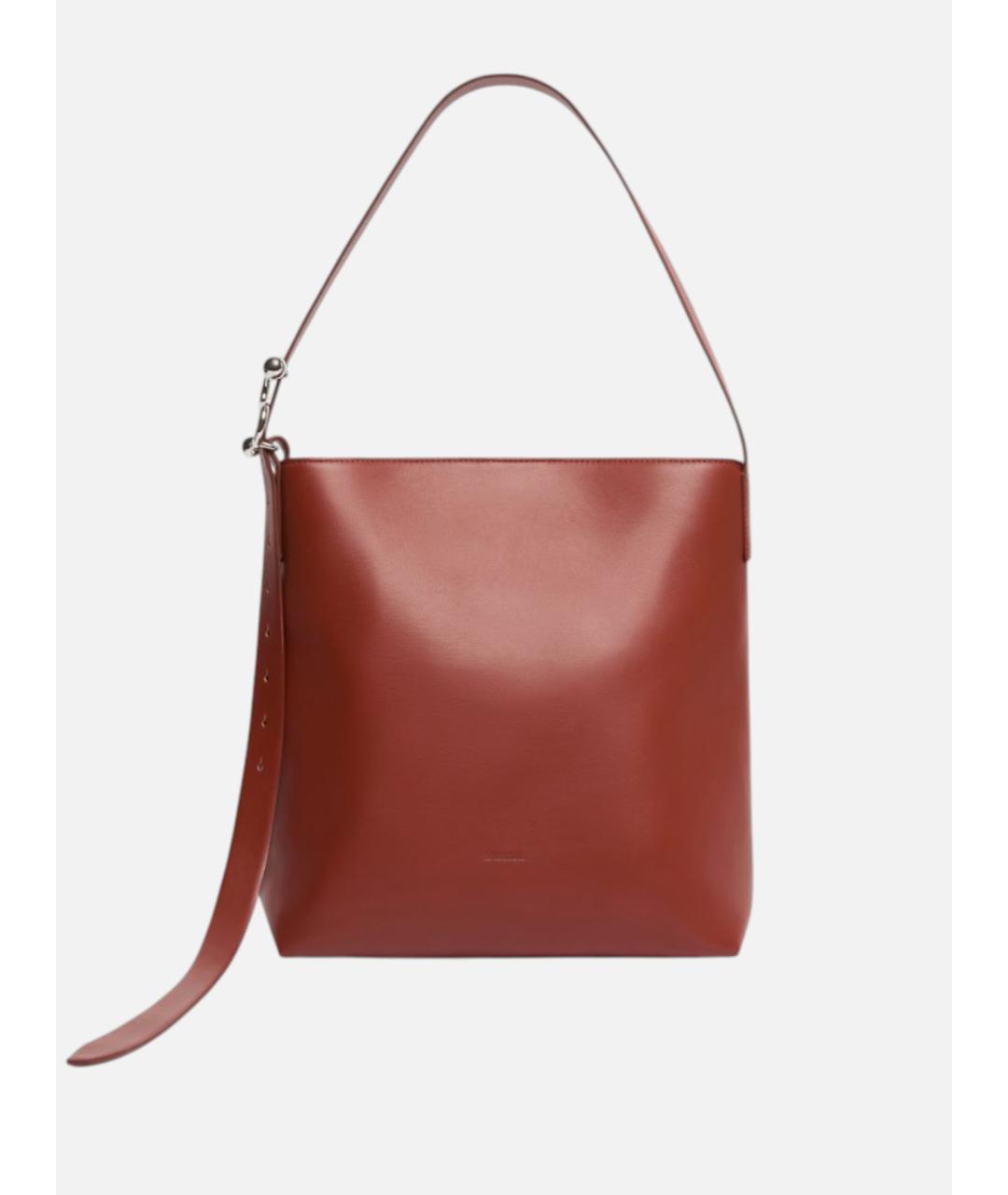 SPORTMAX Коричневая кожаная сумка через плечо, фото 6