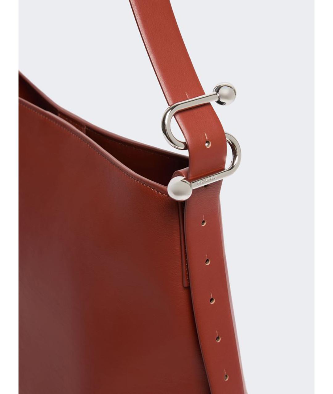 SPORTMAX Коричневая кожаная сумка через плечо, фото 3