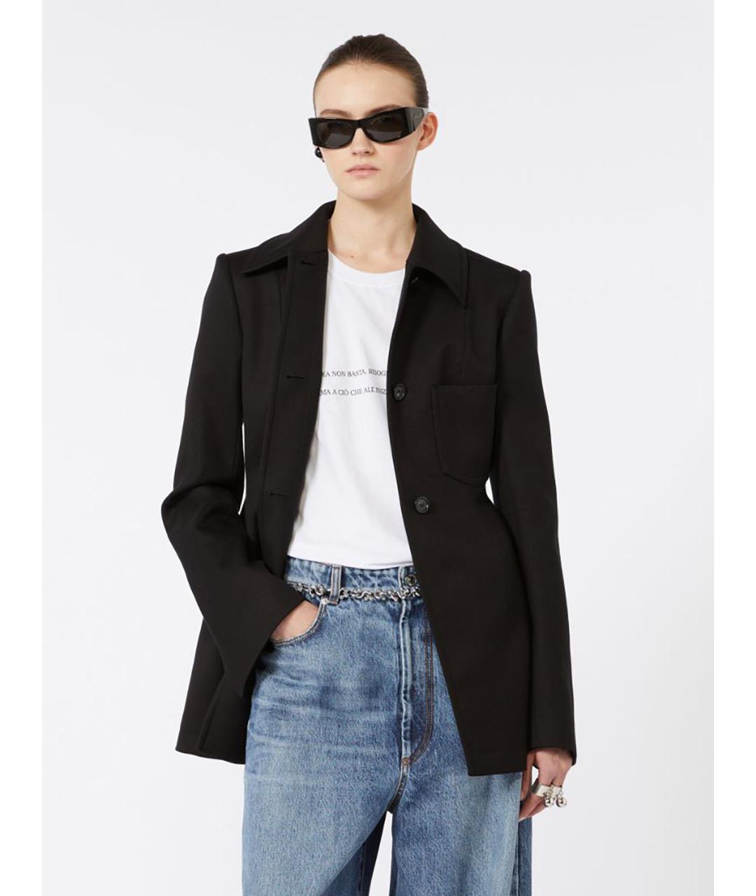 SPORTMAX Черный хлопковый жакет/пиджак, фото 5