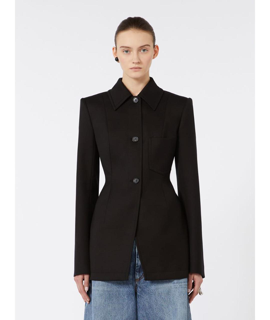 SPORTMAX Черный хлопковый жакет/пиджак, фото 3