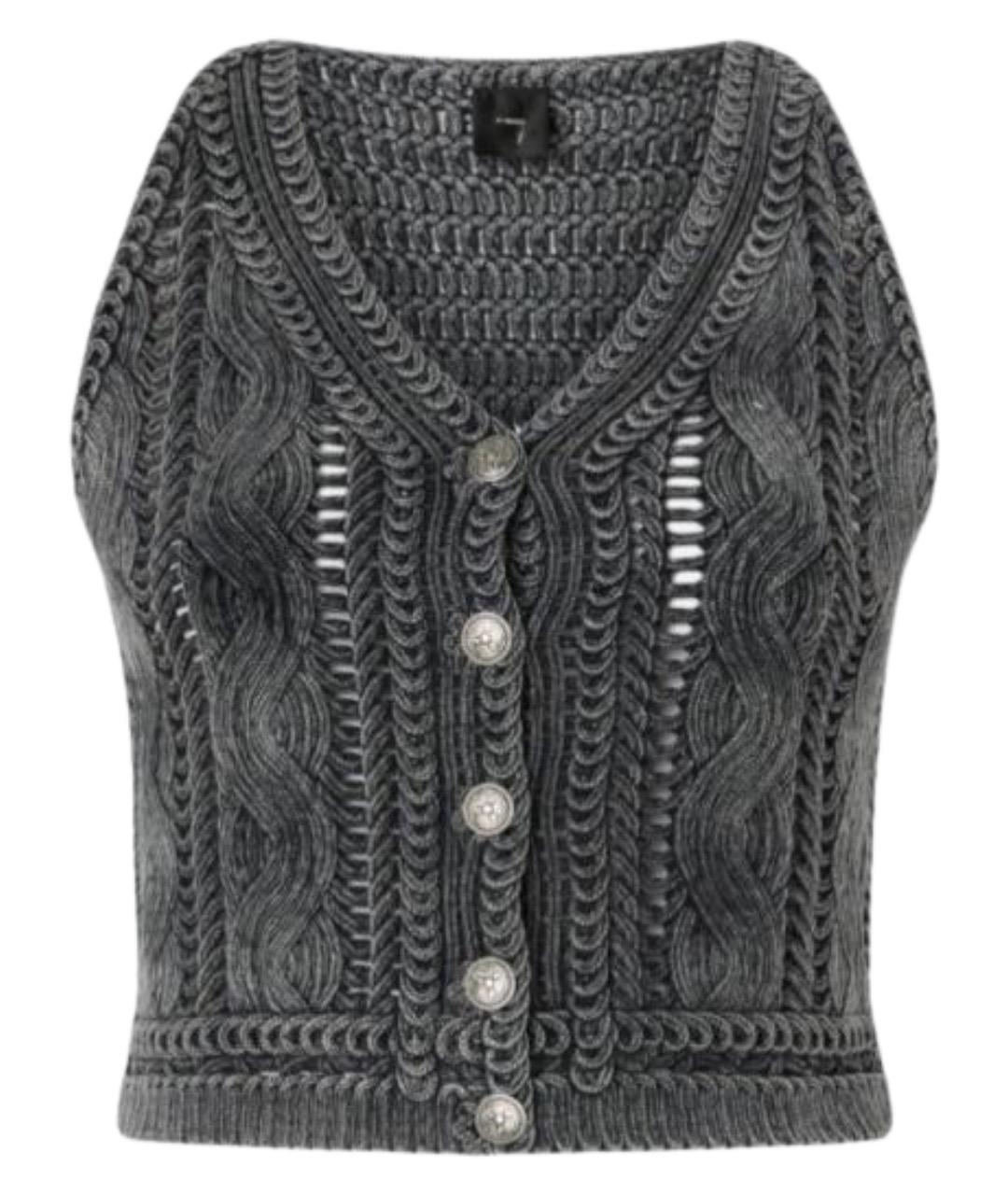 PINKO Серая хлопковая жилетка, фото 1