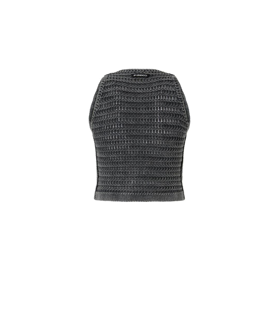 PINKO Серая хлопковая жилетка, фото 2