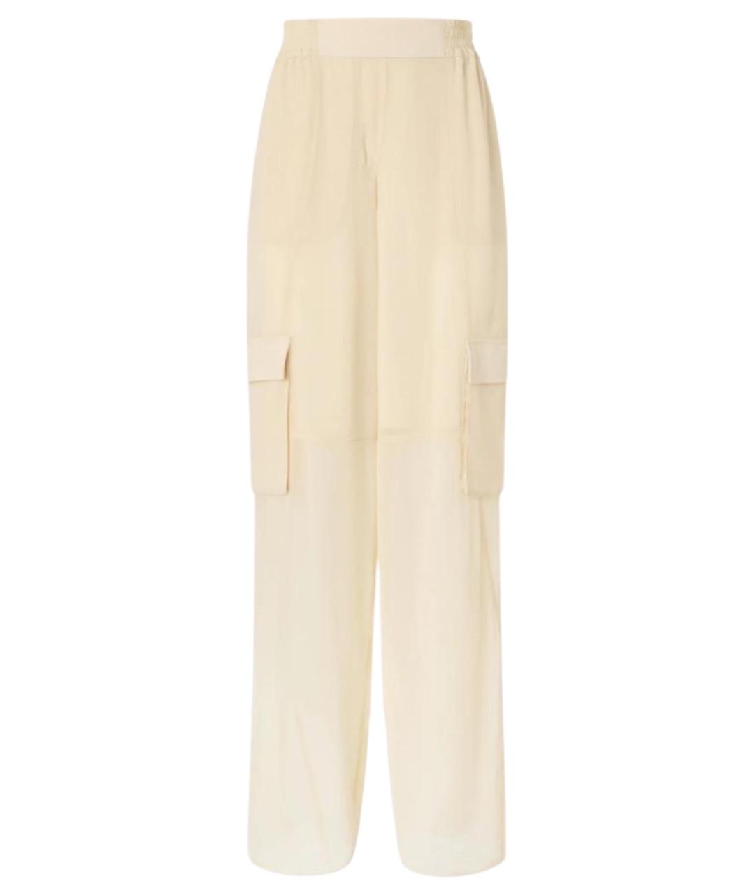 PINKO Бежевые полиэстеровые прямые брюки, фото 1