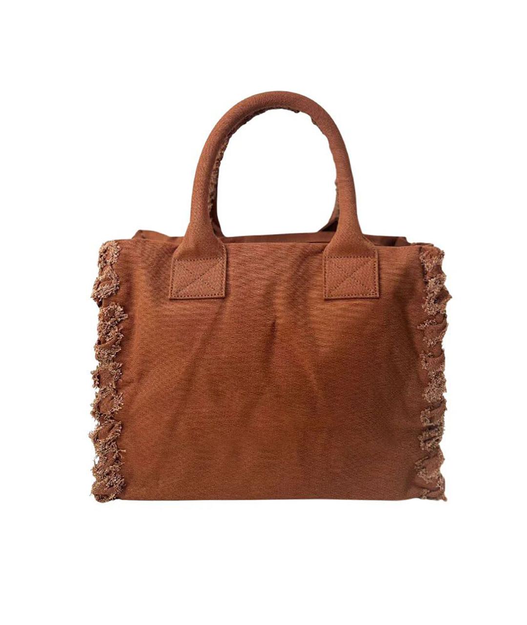 PINKO Коричневая тканевая сумка тоут, фото 3