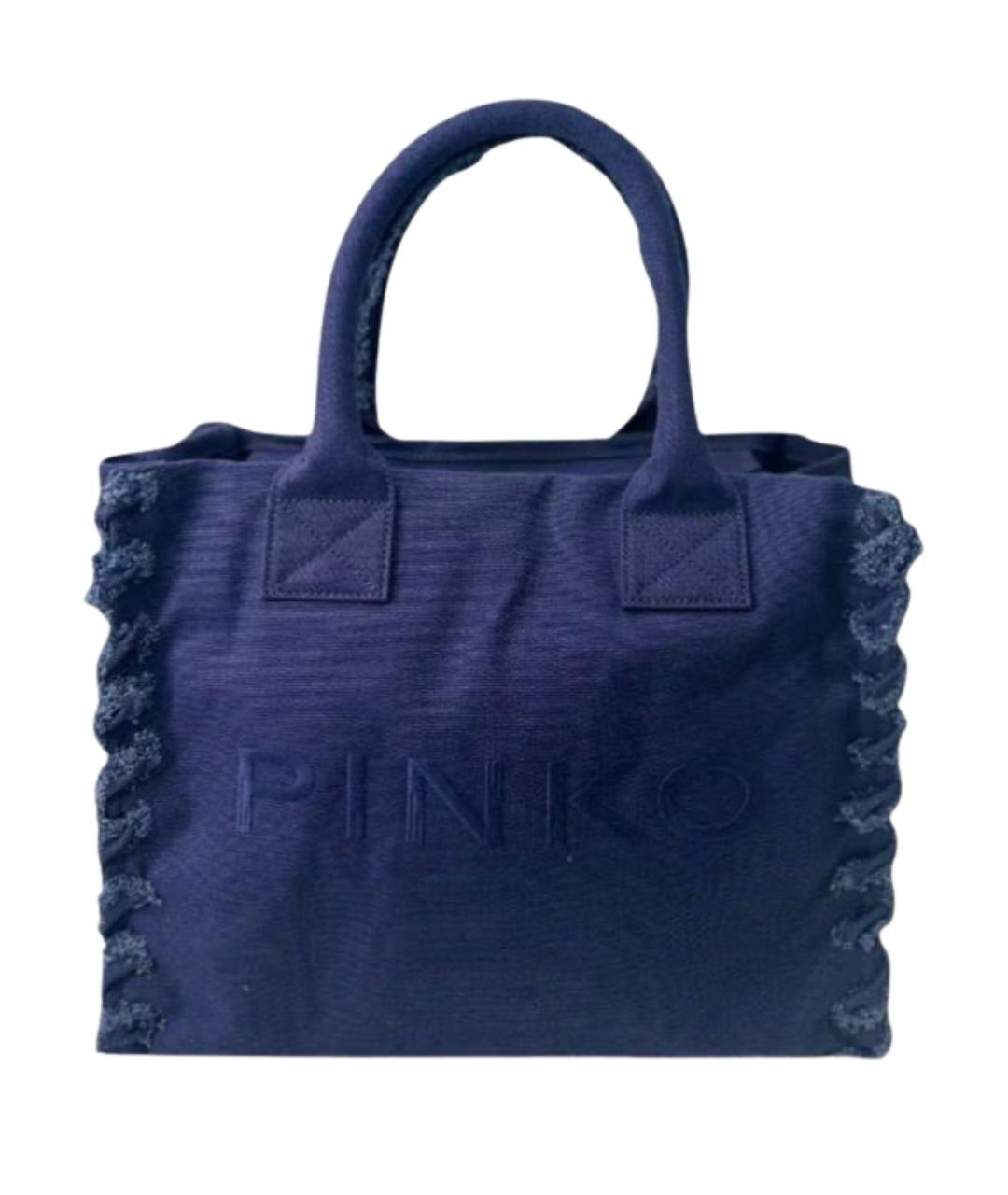 PINKO Синяя тканевая сумка тоут, фото 1