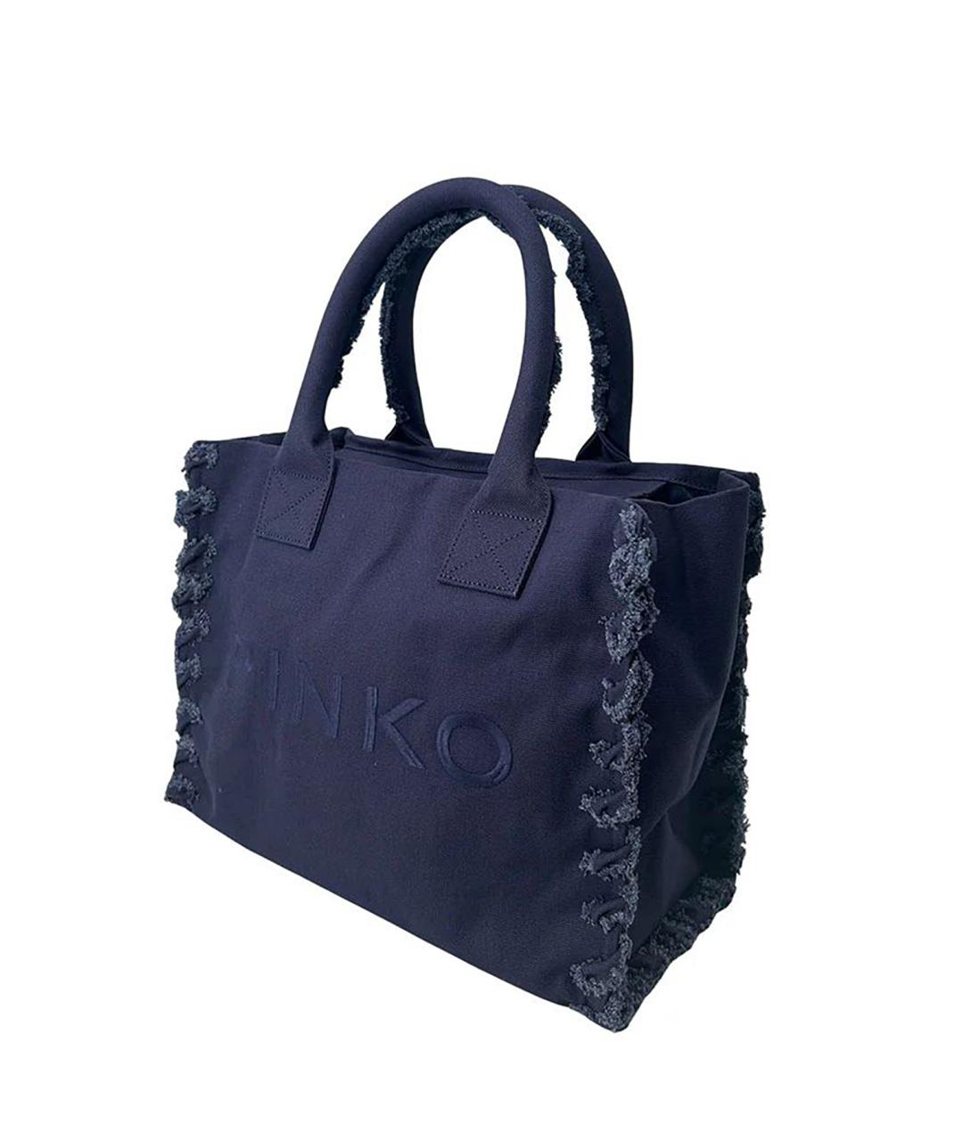 PINKO Синяя тканевая сумка тоут, фото 2