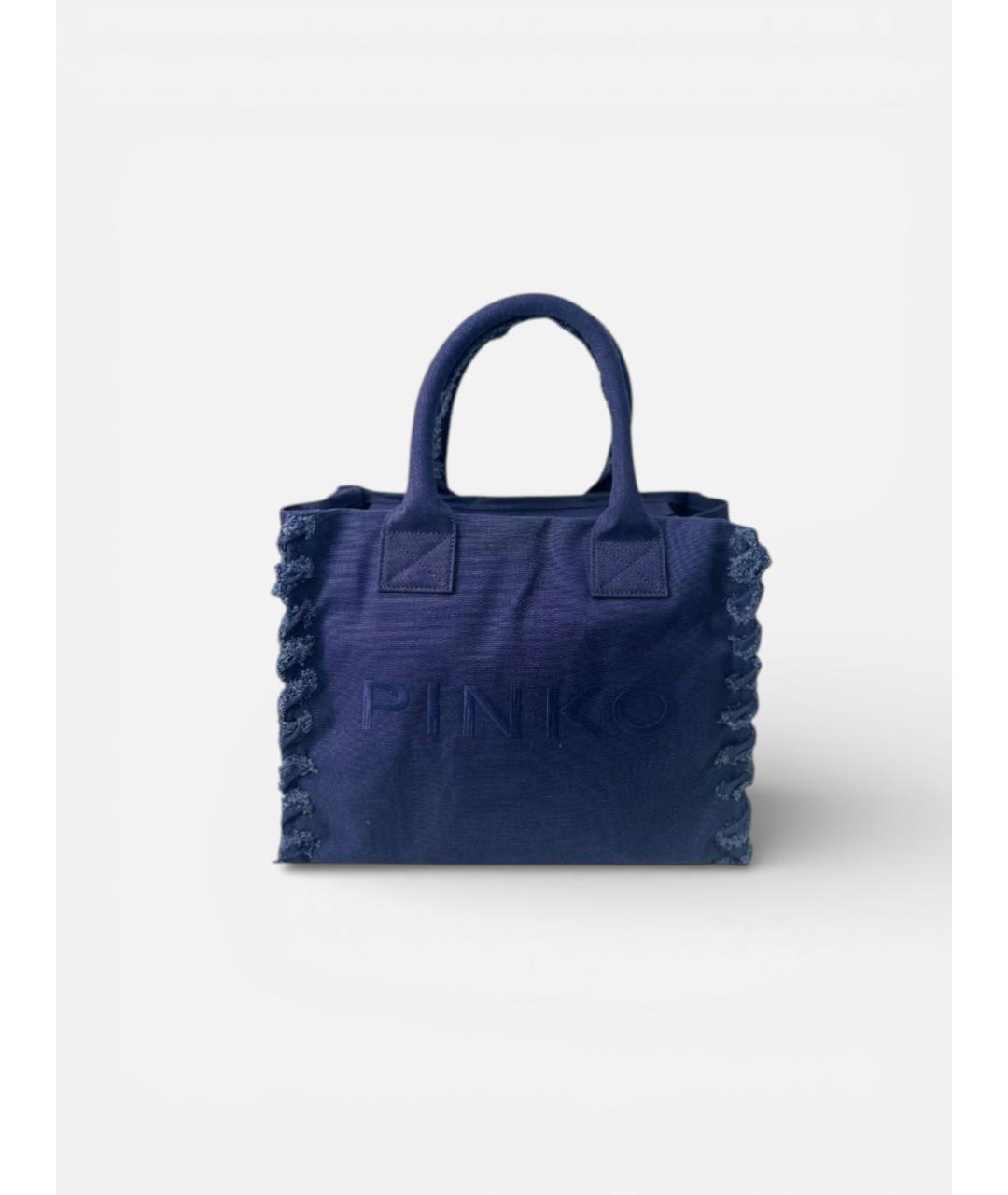 PINKO Синяя тканевая сумка тоут, фото 4