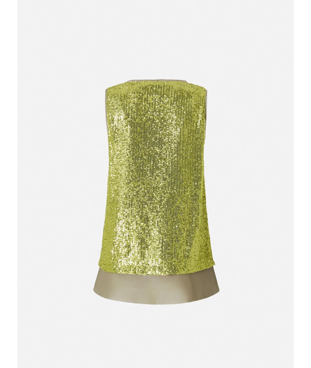 PINKO Зеленая полиэстеровая майка, фото 6