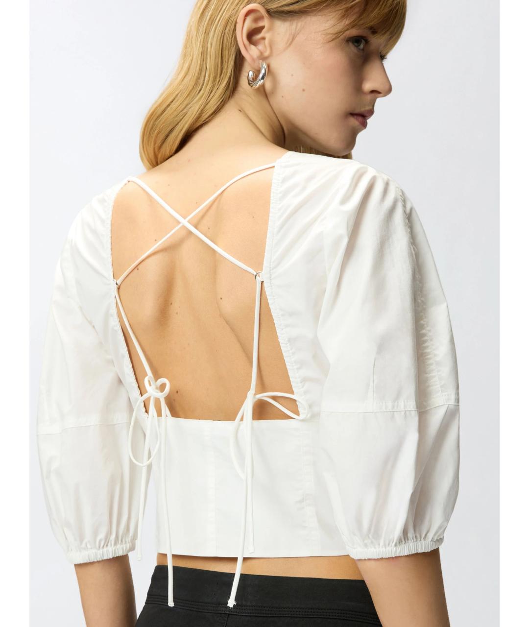 PINKO Белая хлопковая блузы, фото 5