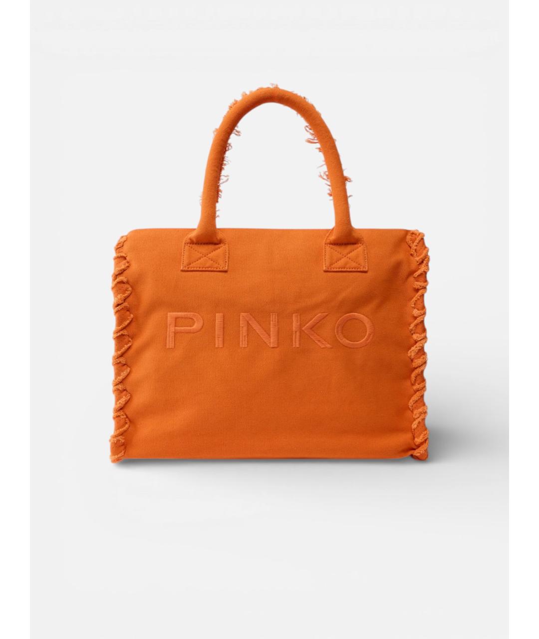 PINKO Оранжевая тканевая сумка тоут, фото 5