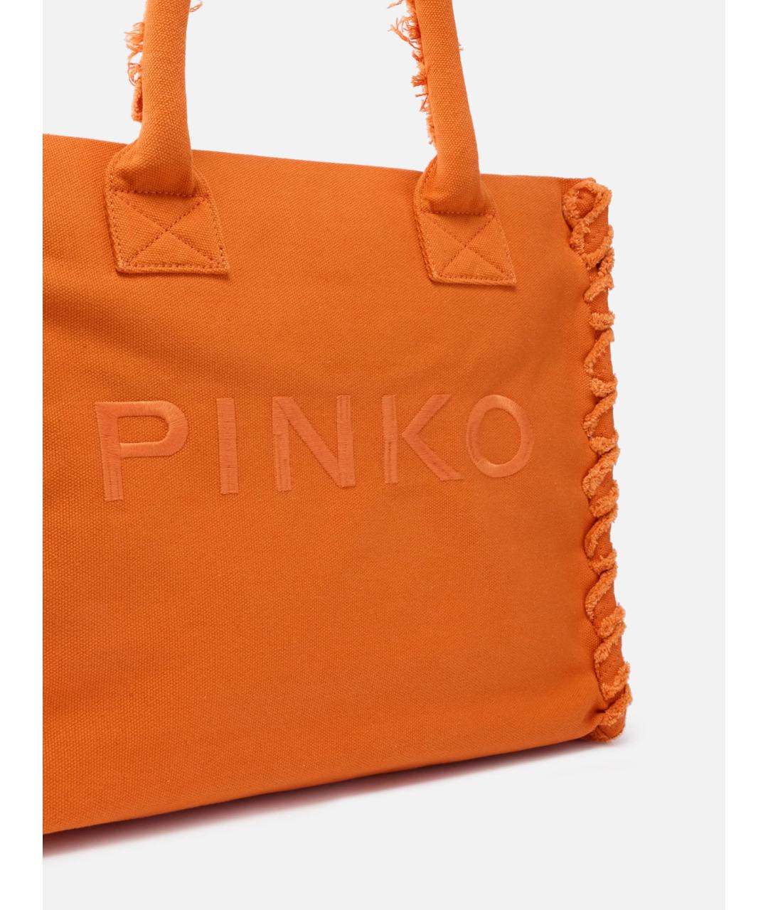 PINKO Оранжевая тканевая сумка тоут, фото 2