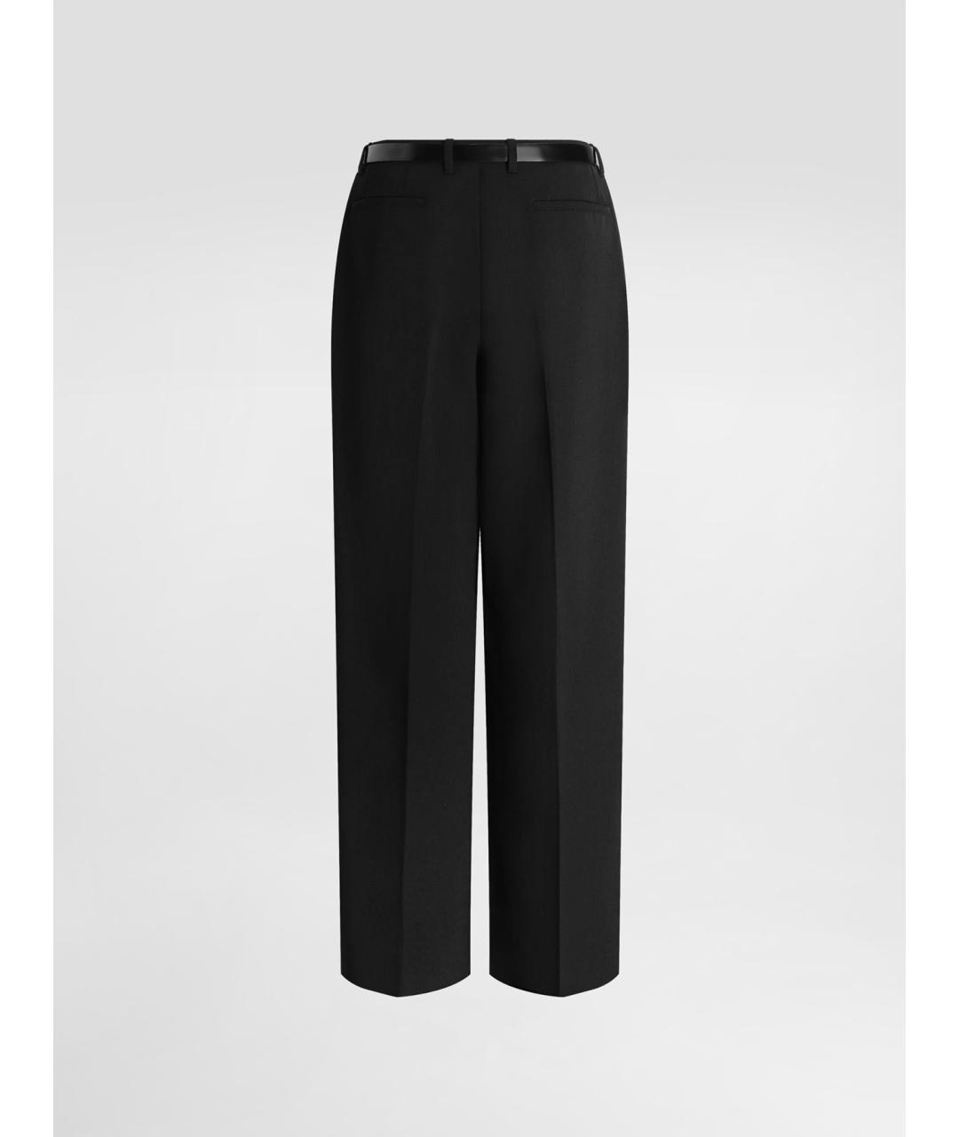 DOLCE&GABBANA Черные шерстяные прямые брюки, фото 2