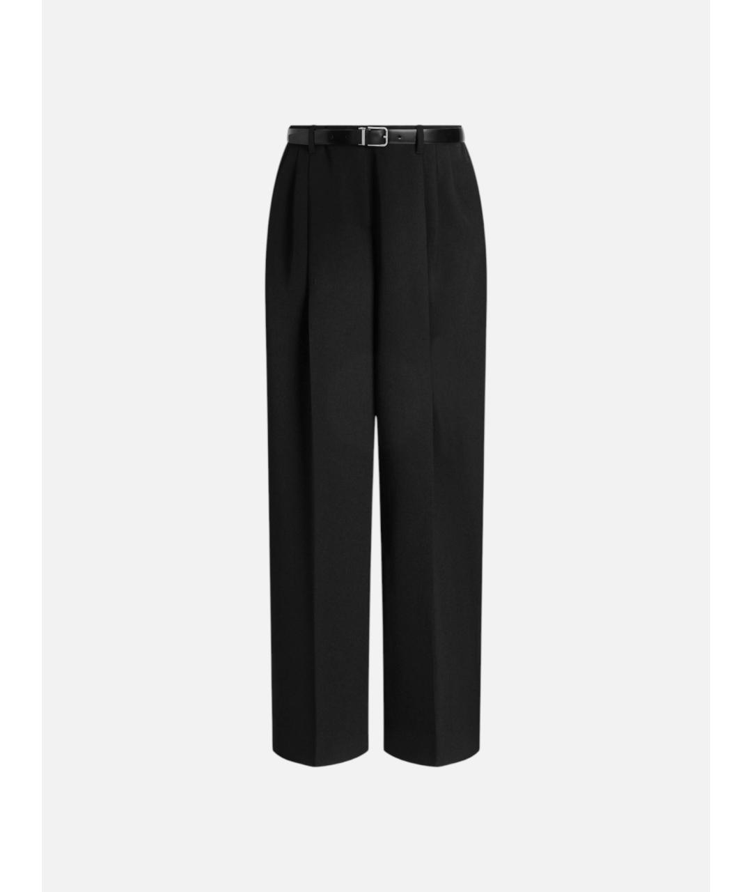 DOLCE&GABBANA Черные шерстяные прямые брюки, фото 1