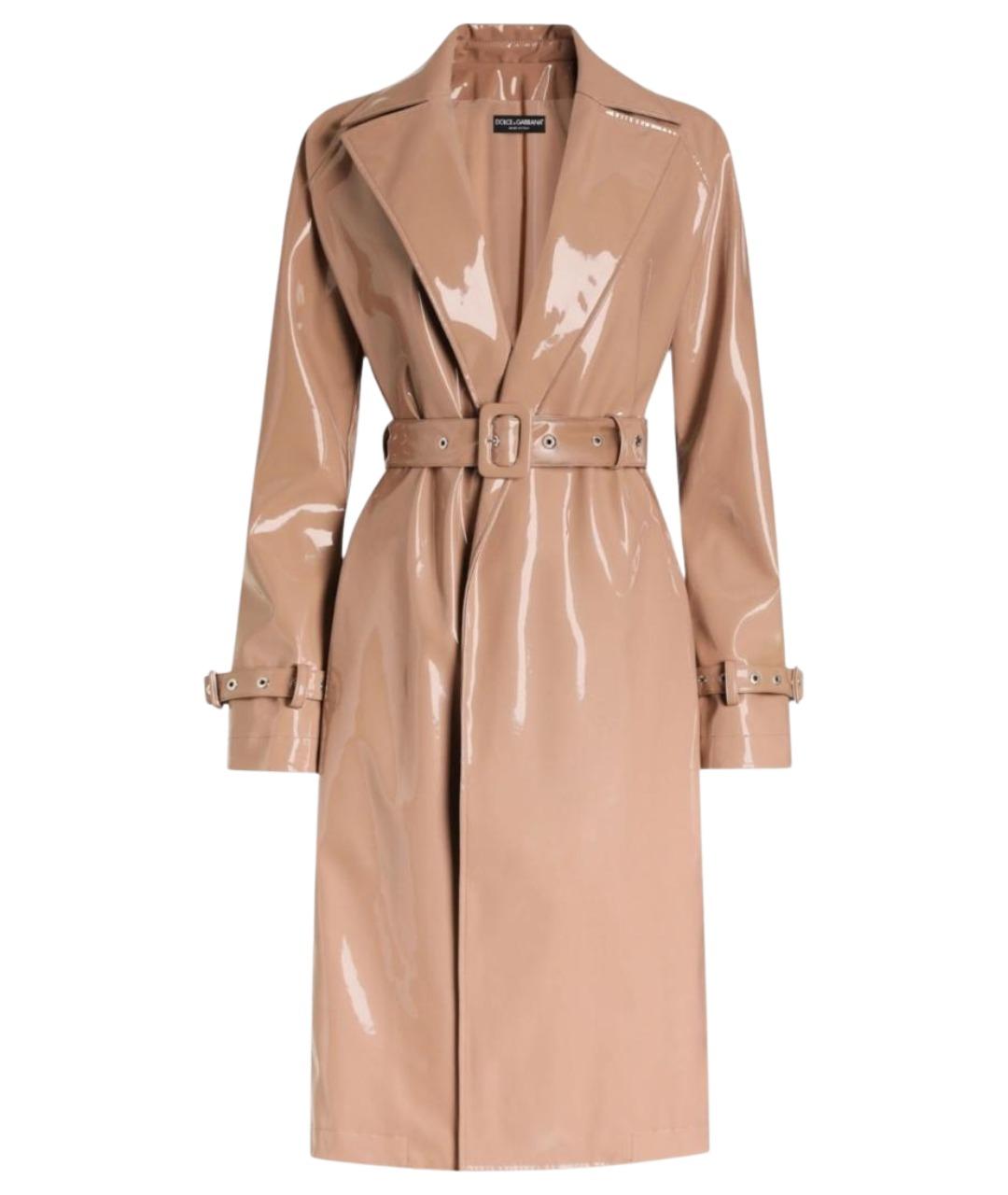DOLCE&GABBANA Бежевый полиэстеровый тренч/плащ, фото 1