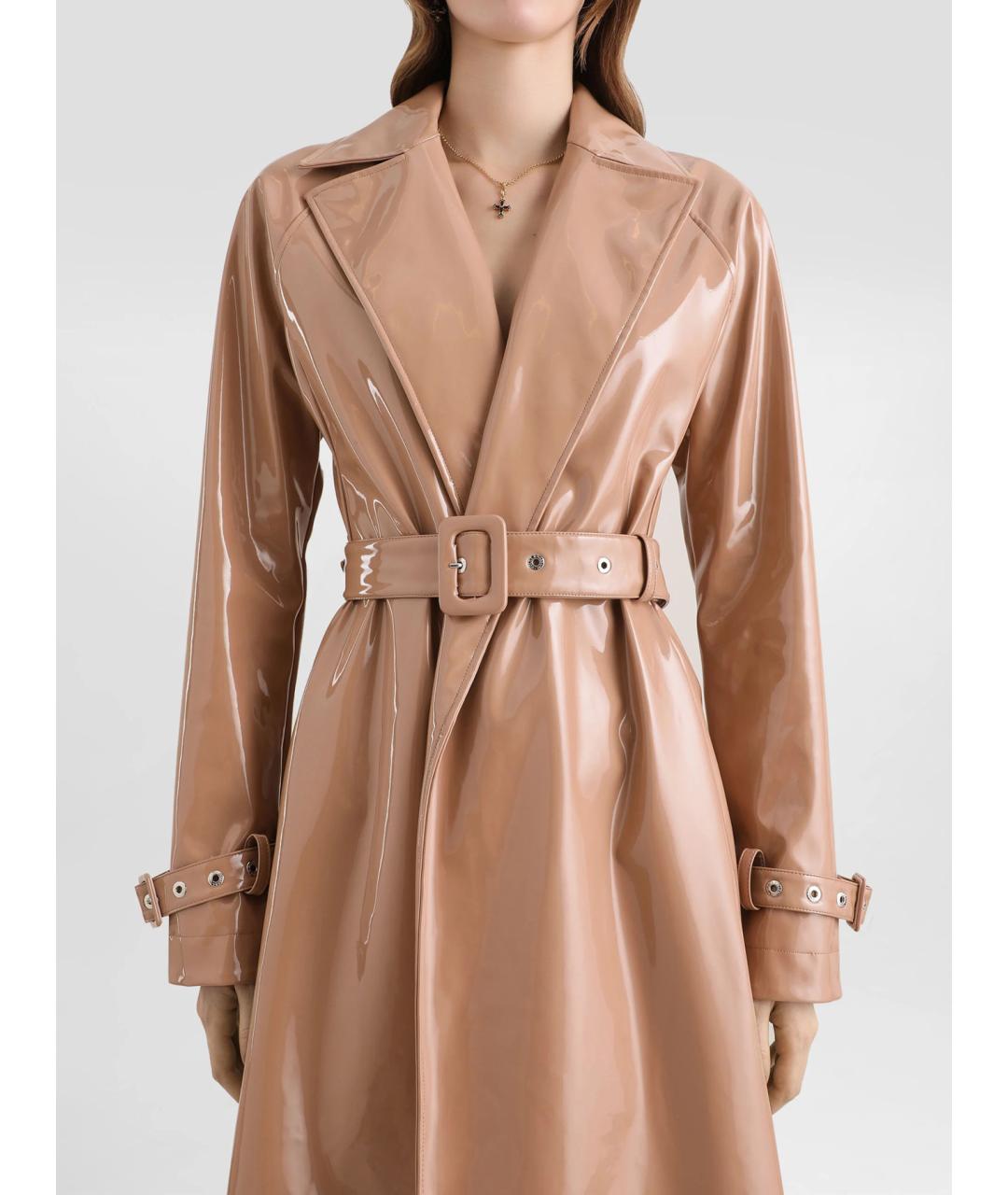 DOLCE&GABBANA Бежевый полиэстеровый тренч/плащ, фото 3