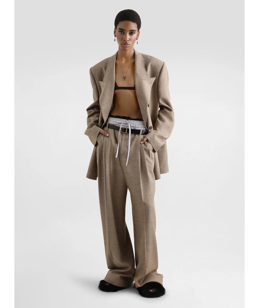 DOLCE&GABBANA Бежевый вискозный жакет/пиджак, фото 2