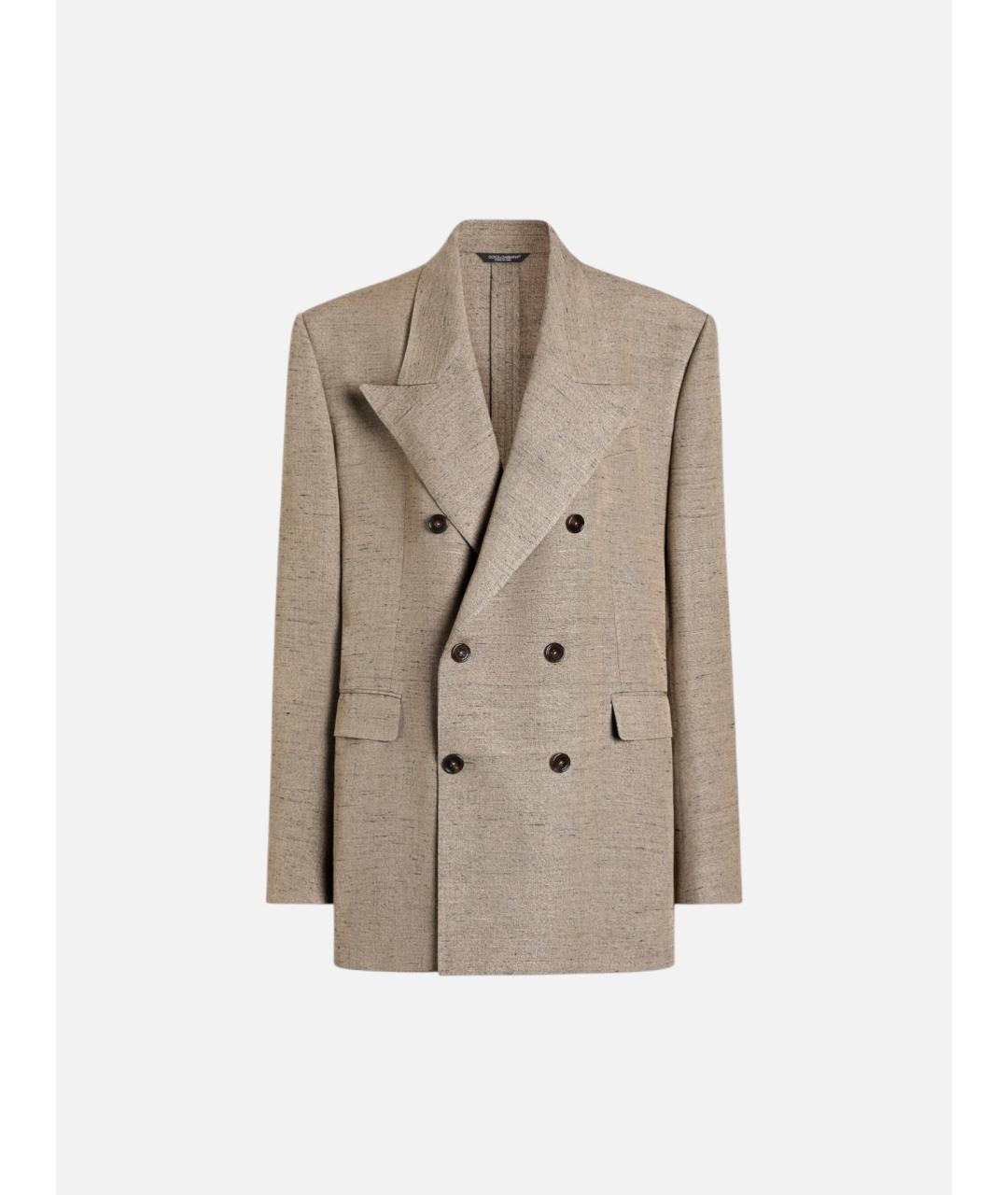 DOLCE&GABBANA Бежевый вискозный жакет/пиджак, фото 5