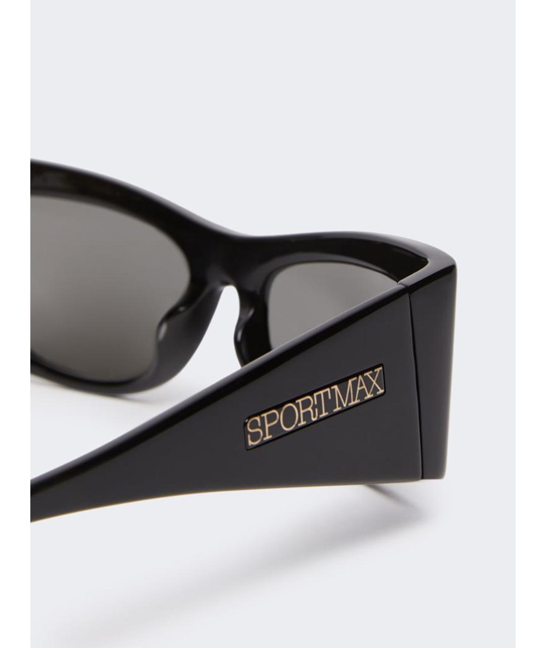 SPORTMAX Черные пластиковые солнцезащитные очки, фото 4