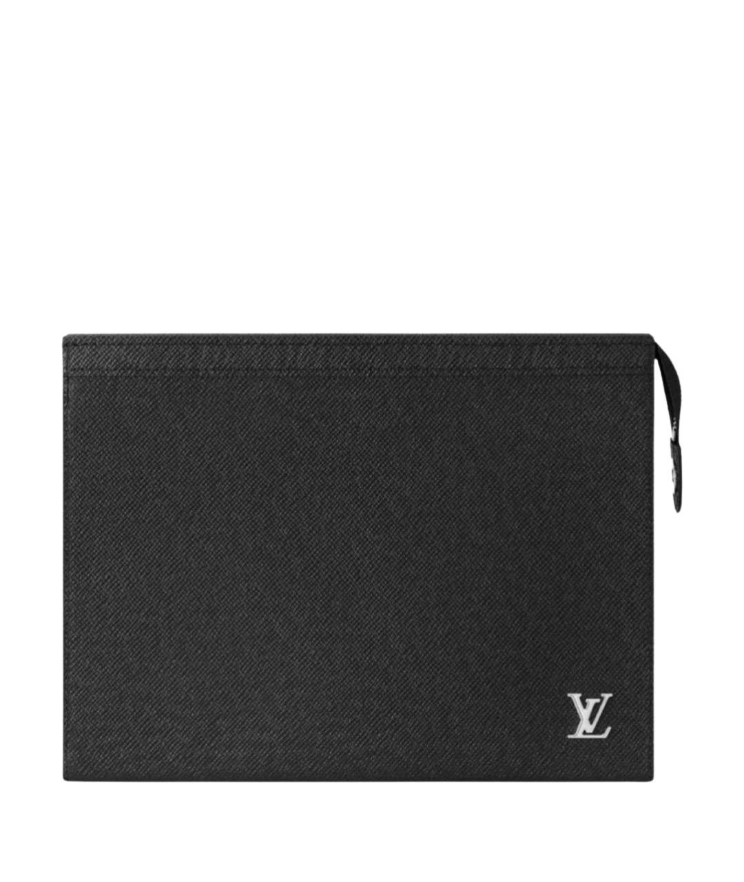 LOUIS VUITTON Черная кожаная папка для документов, фото 1