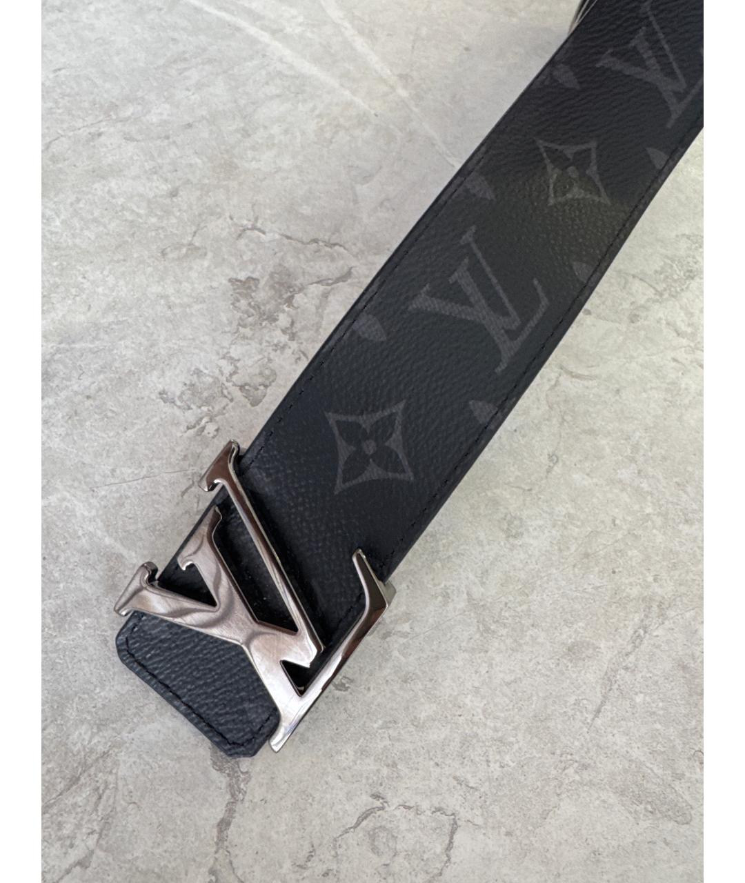 LOUIS VUITTON Черный кожаный ремень, фото 2