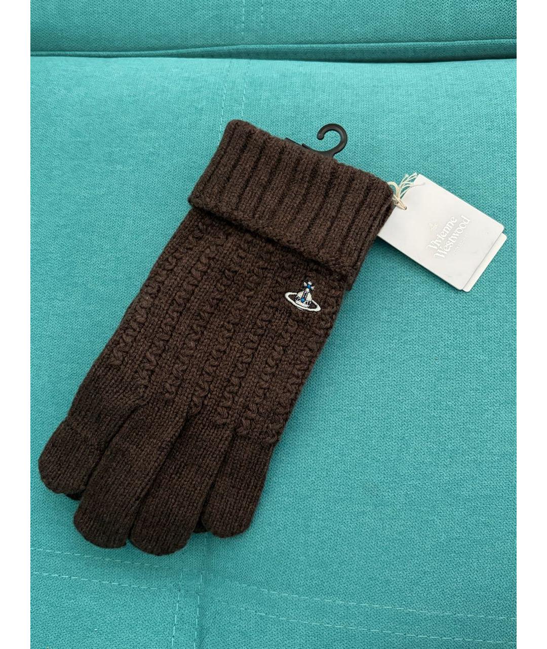 VIVIENNE WESTWOOD Коричневые перчатки, фото 6
