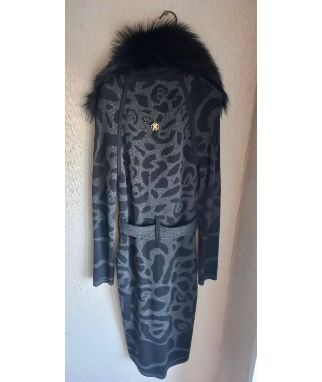 ROBERTO CAVALLI Мульти шерстяное пальто, фото 2