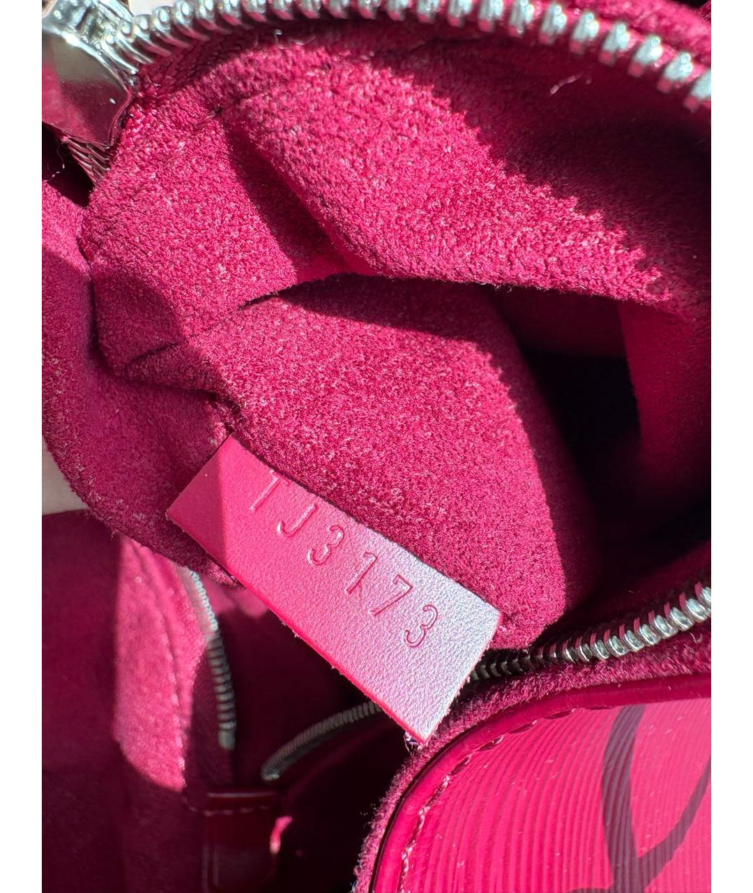 LOUIS VUITTON Бордовая кожаная сумка через плечо, фото 5