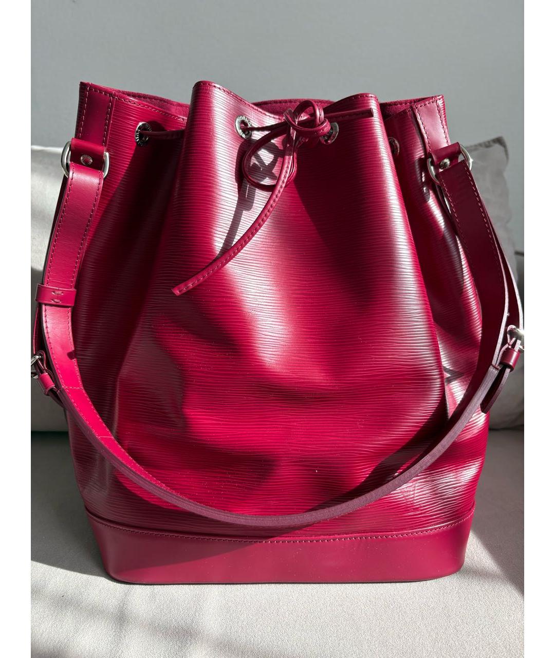 LOUIS VUITTON Бордовая кожаная сумка через плечо, фото 2