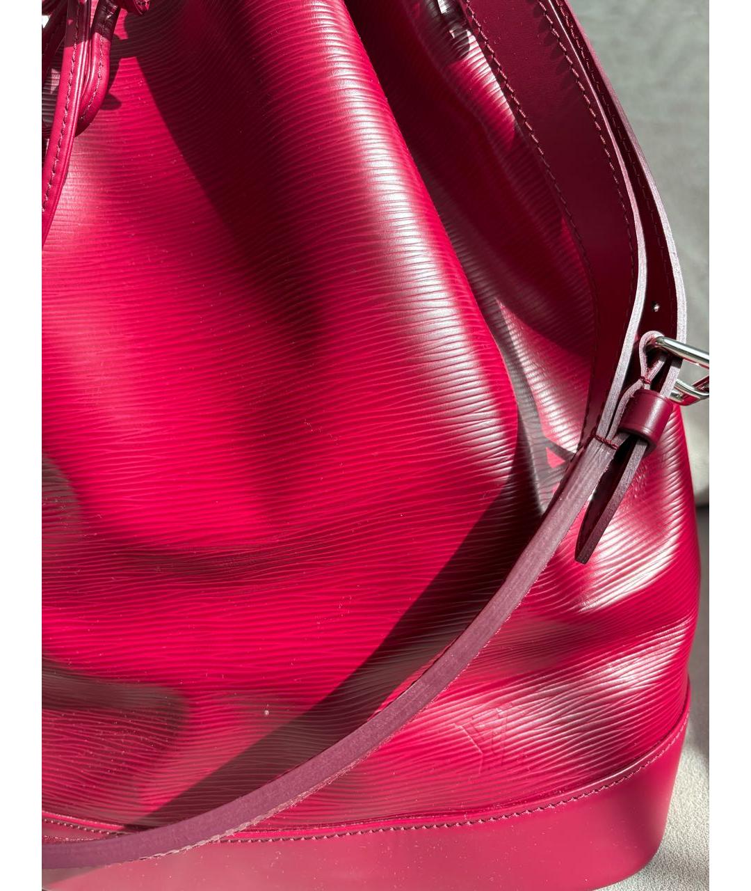 LOUIS VUITTON Бордовая кожаная сумка через плечо, фото 4