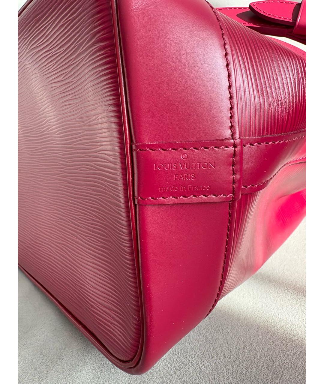 LOUIS VUITTON Бордовая кожаная сумка через плечо, фото 6