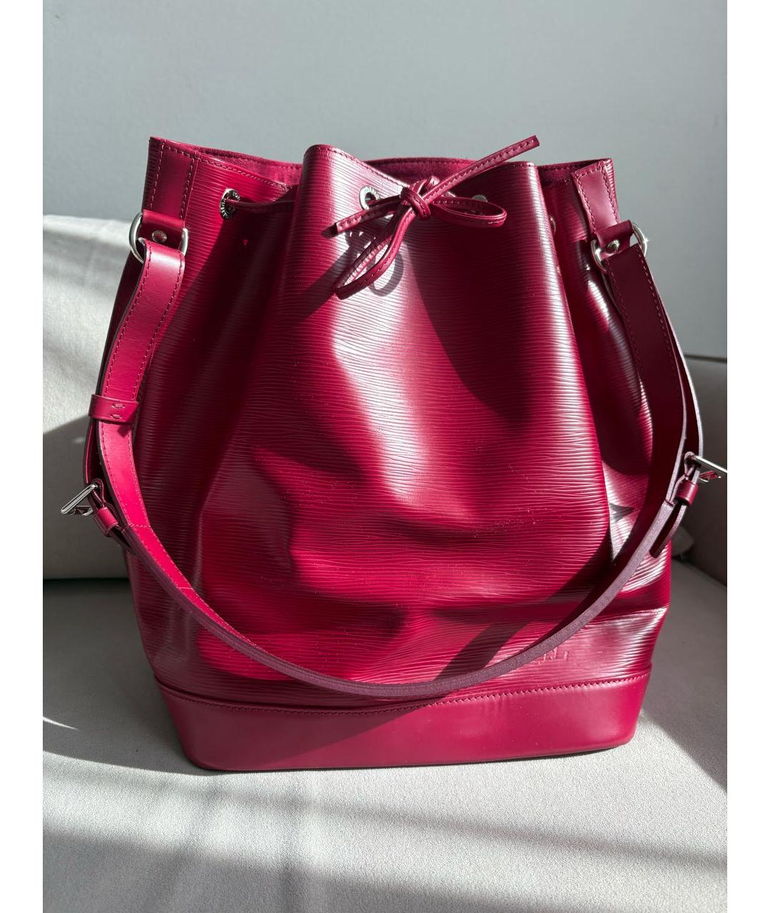 LOUIS VUITTON Бордовая кожаная сумка через плечо, фото 8