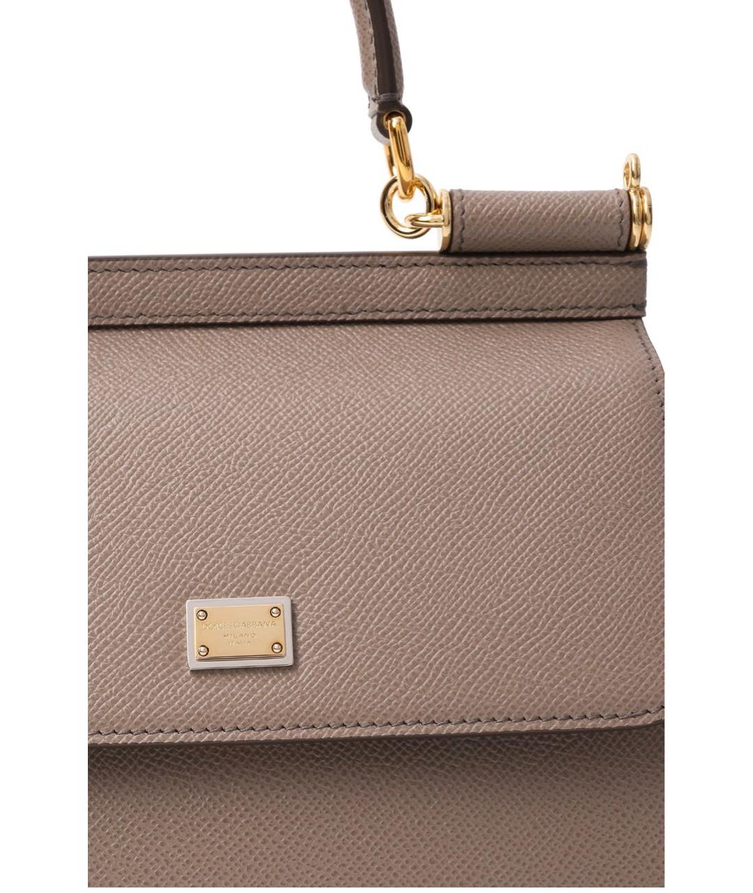 DOLCE&GABBANA Бежевая кожаная сумка тоут, фото 2