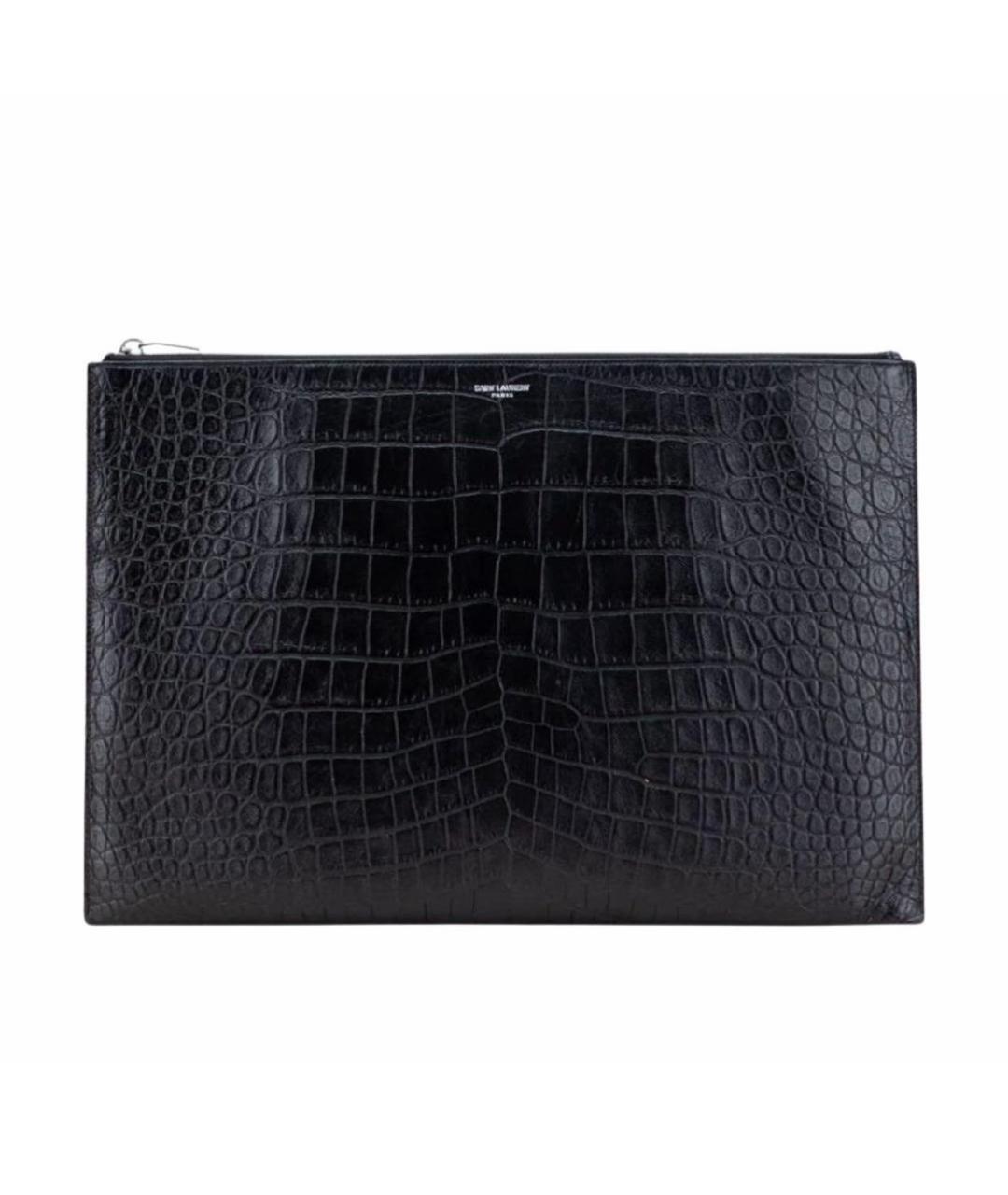 SAINT LAURENT Черная кожаная папка для документов, фото 1