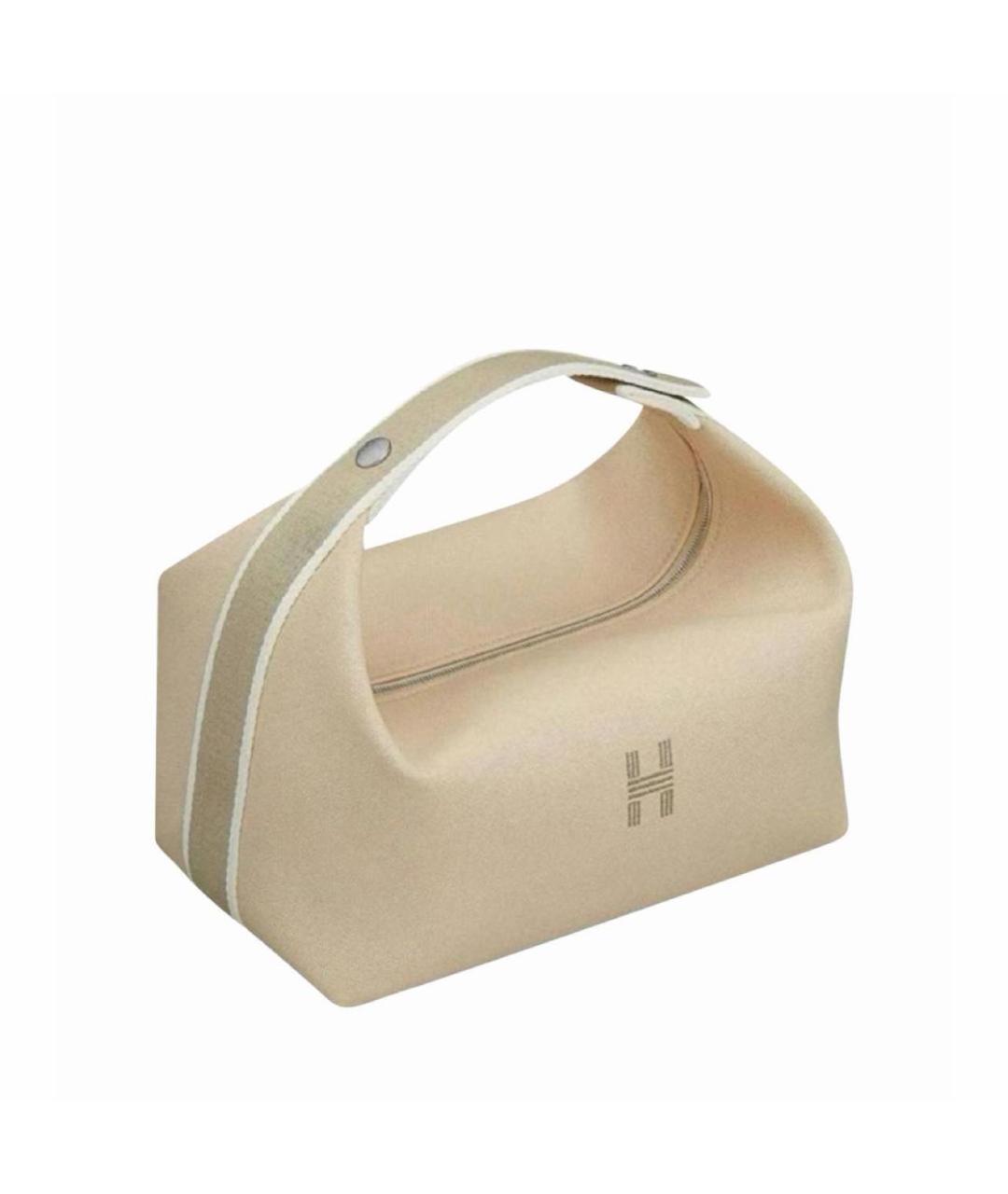 HERMES Бежевая хлопковая косметичка, фото 3