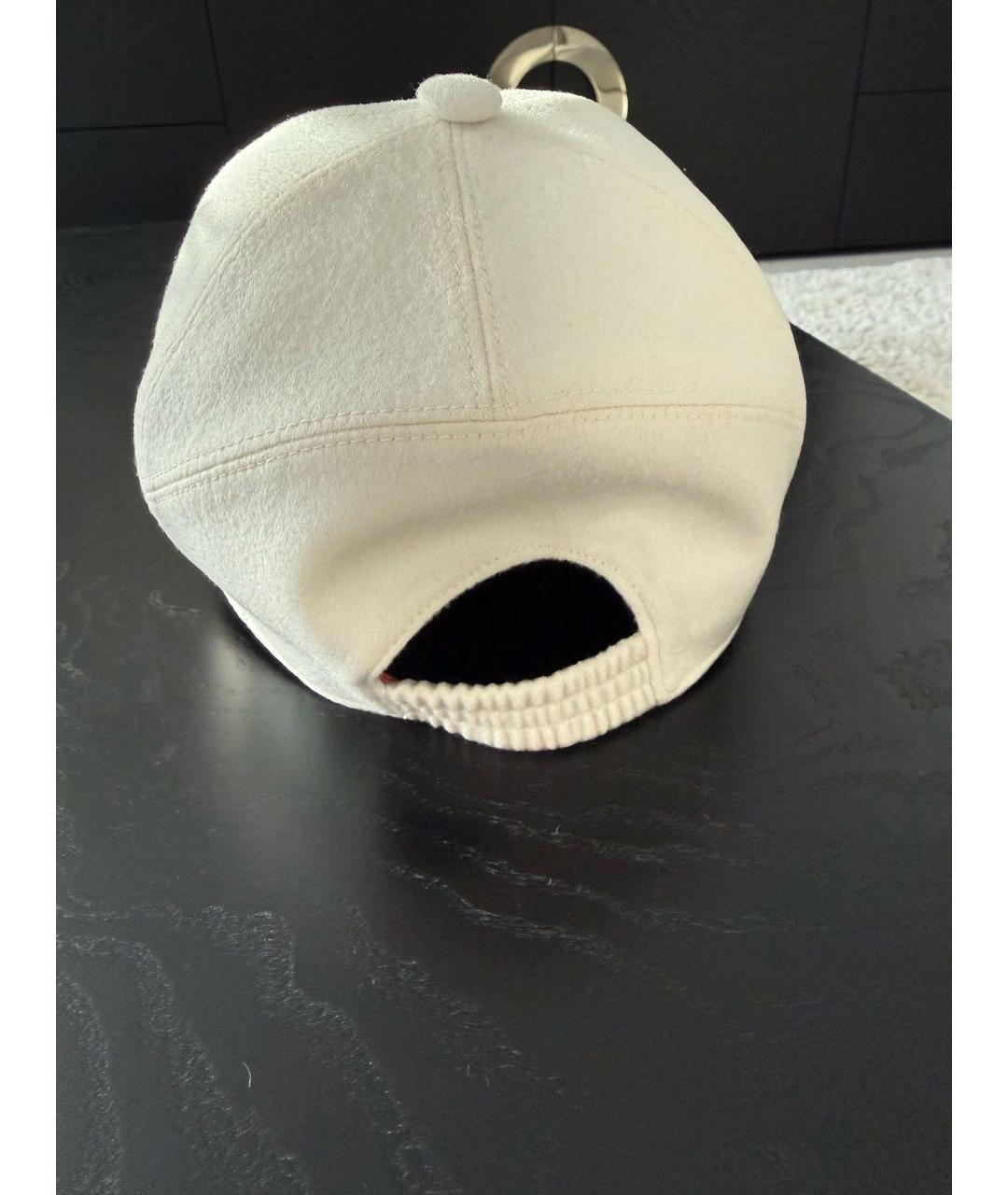LORO PIANA Белая кашемировая кепка, фото 3