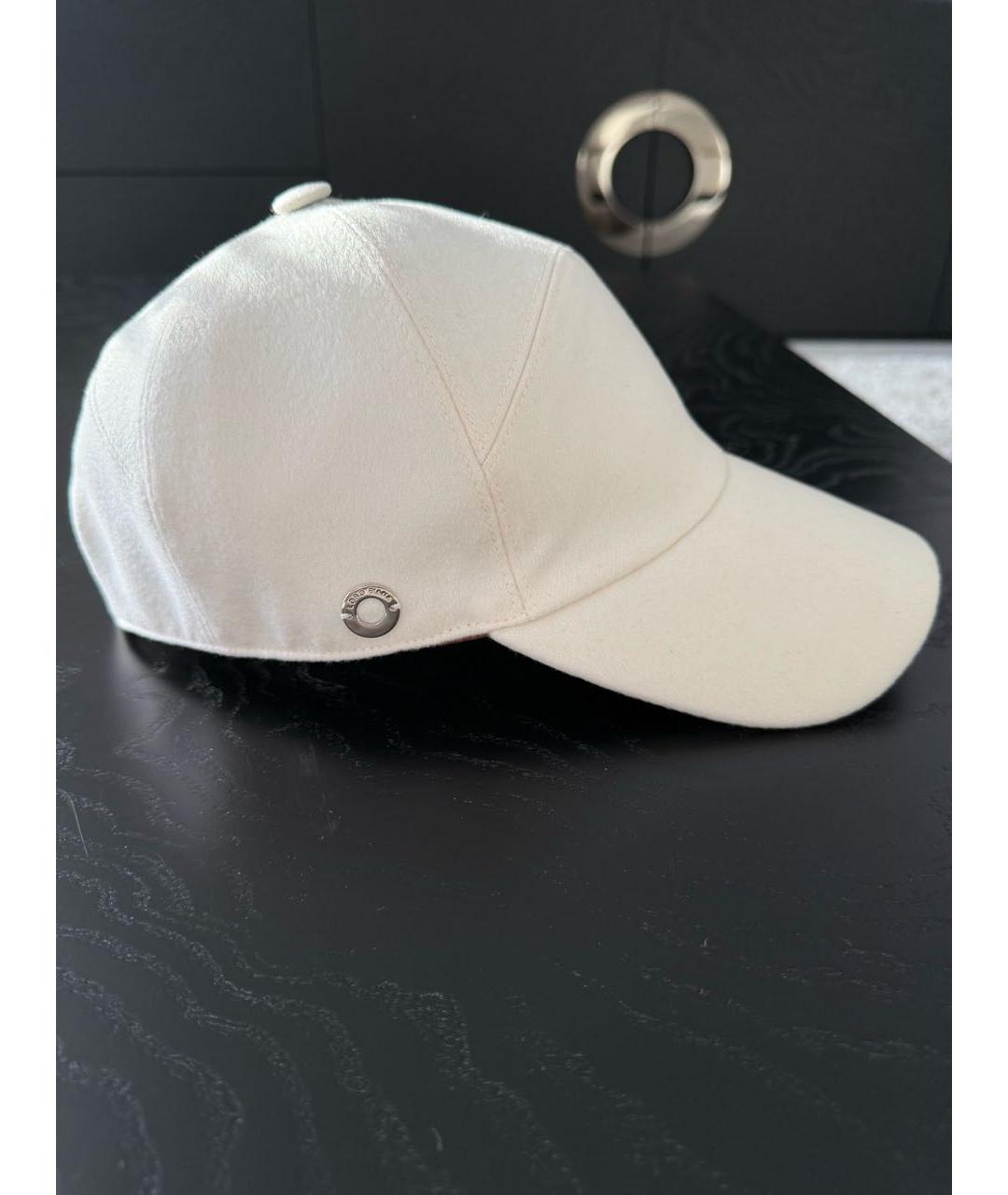 LORO PIANA Белая кашемировая кепка, фото 2