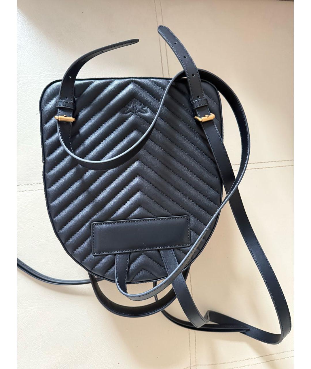 PINKO Черный кожаный рюкзак, фото 3