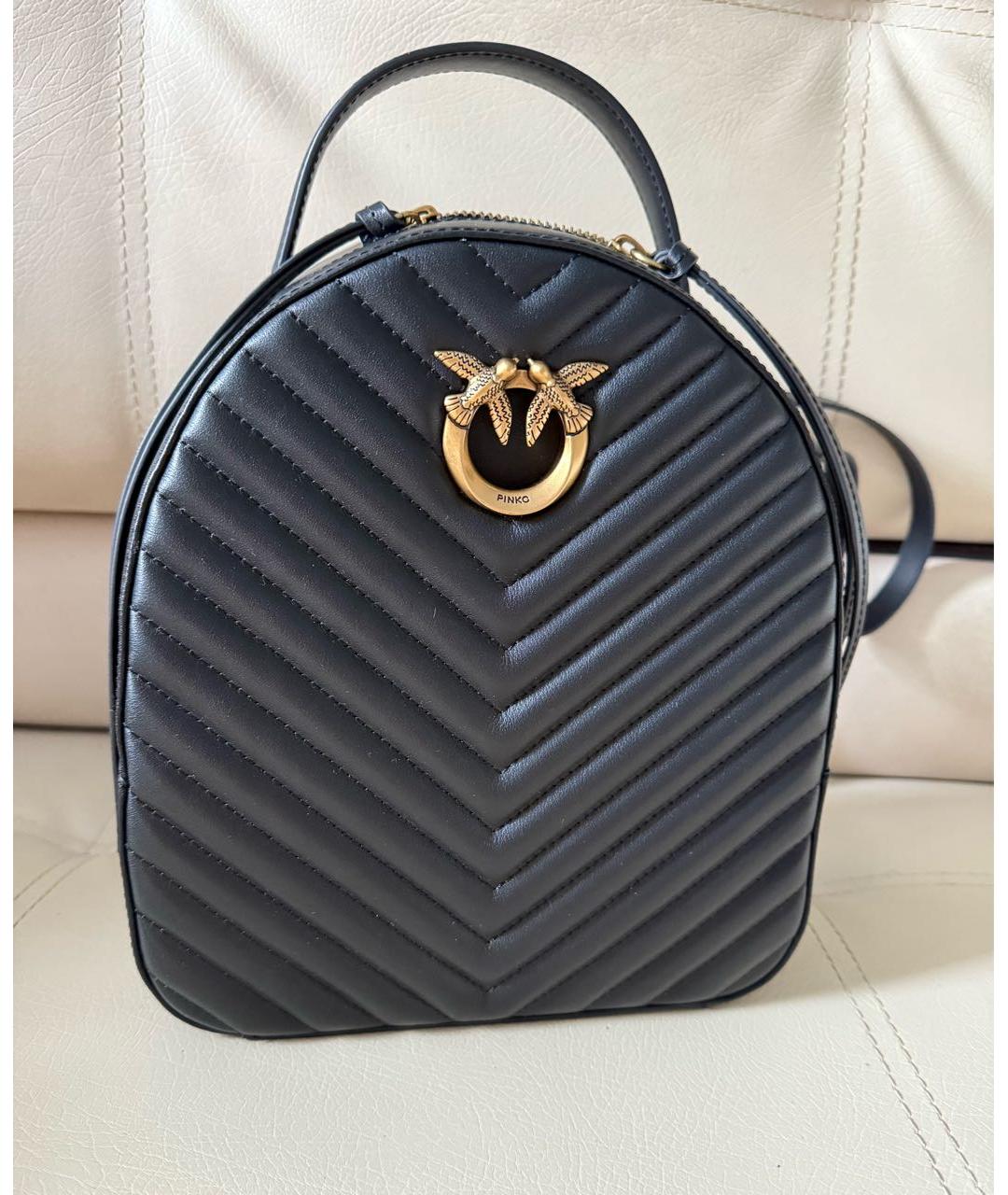 PINKO Черный кожаный рюкзак, фото 2