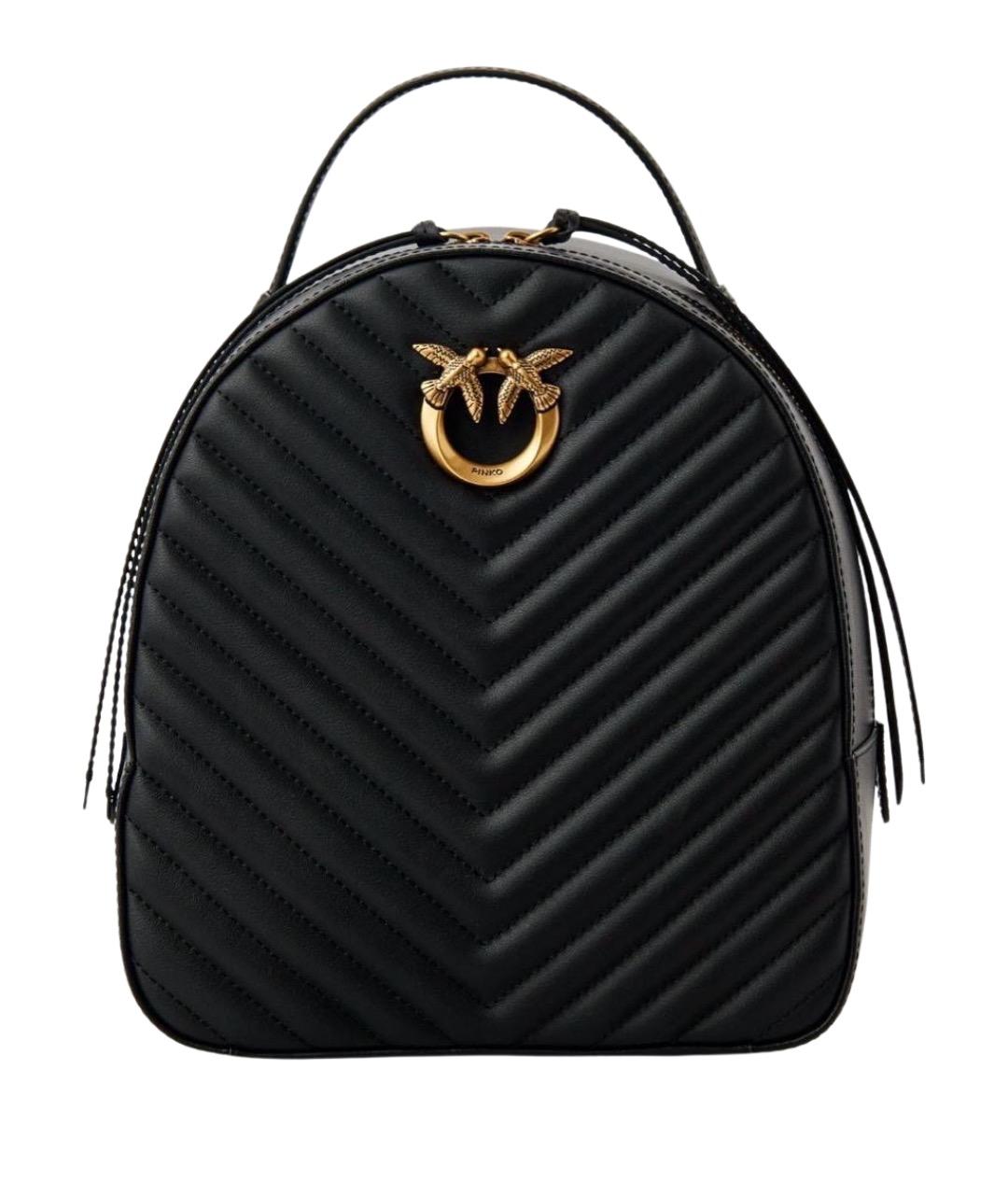 PINKO Черный кожаный рюкзак, фото 1