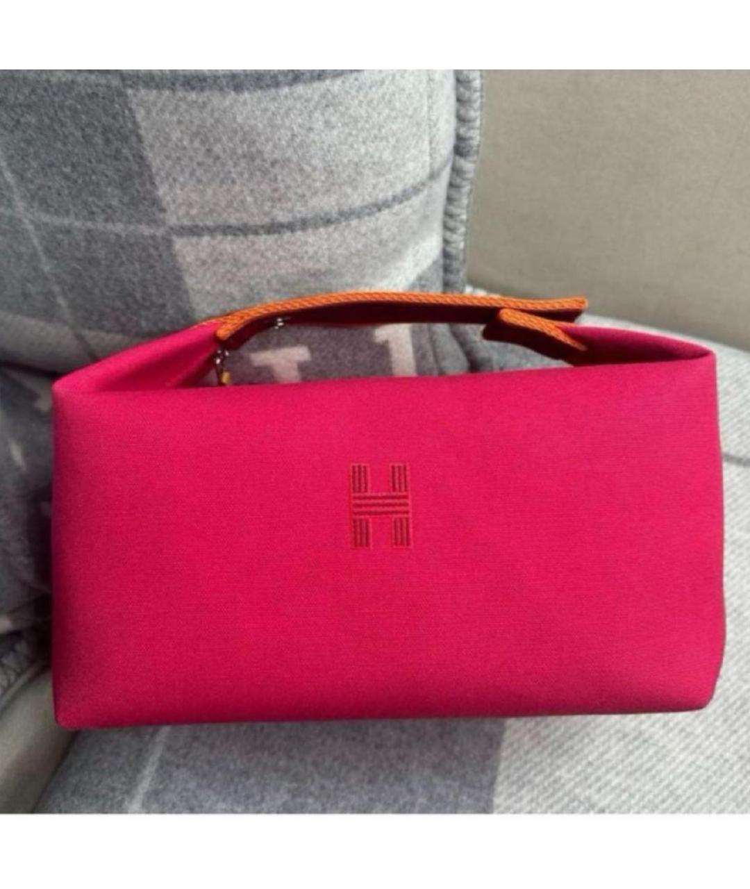 HERMES Фуксия хлопковая косметичка, фото 2