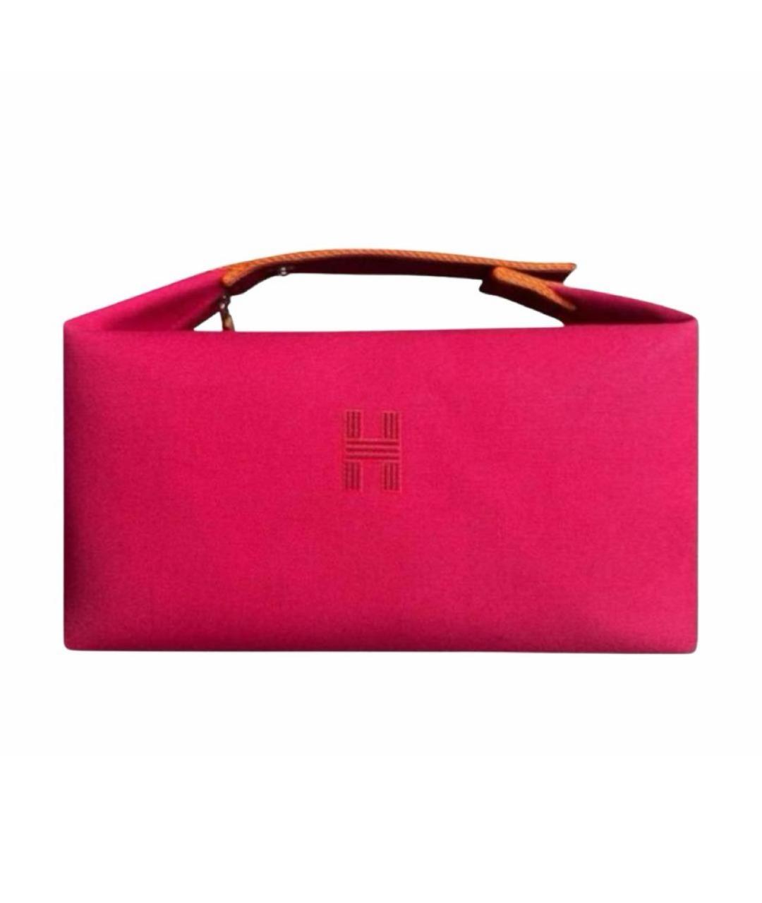 HERMES Фуксия хлопковая косметичка, фото 3