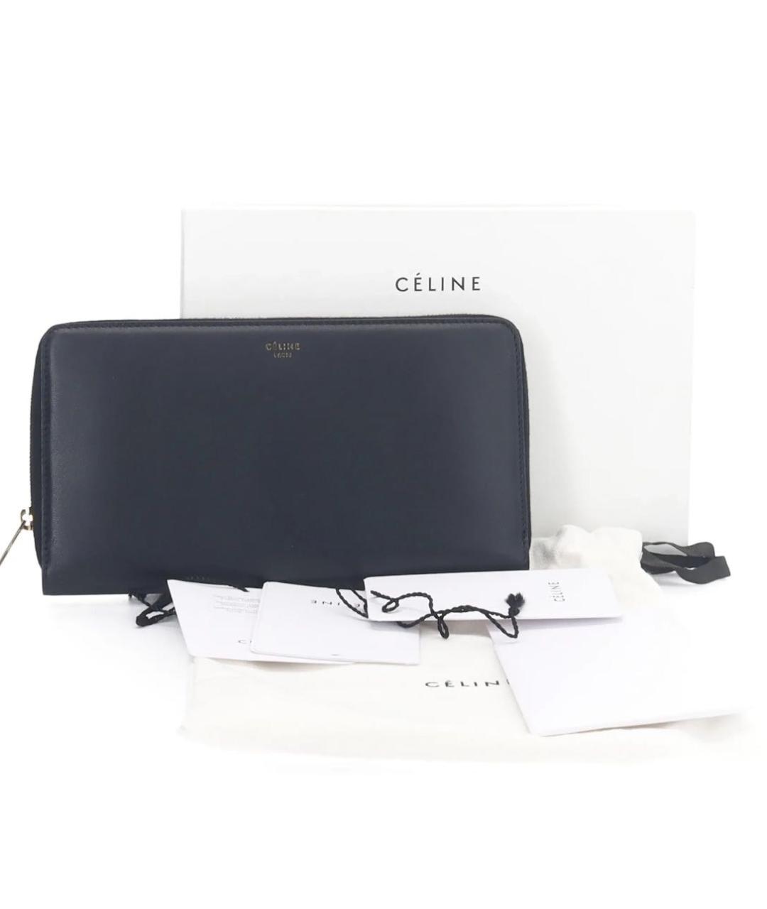 CELINE Черный кожаный кошелек, фото 3