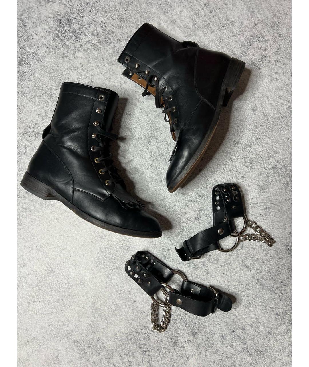 AQUAZZURA Черные кожаные ботинки, фото 3