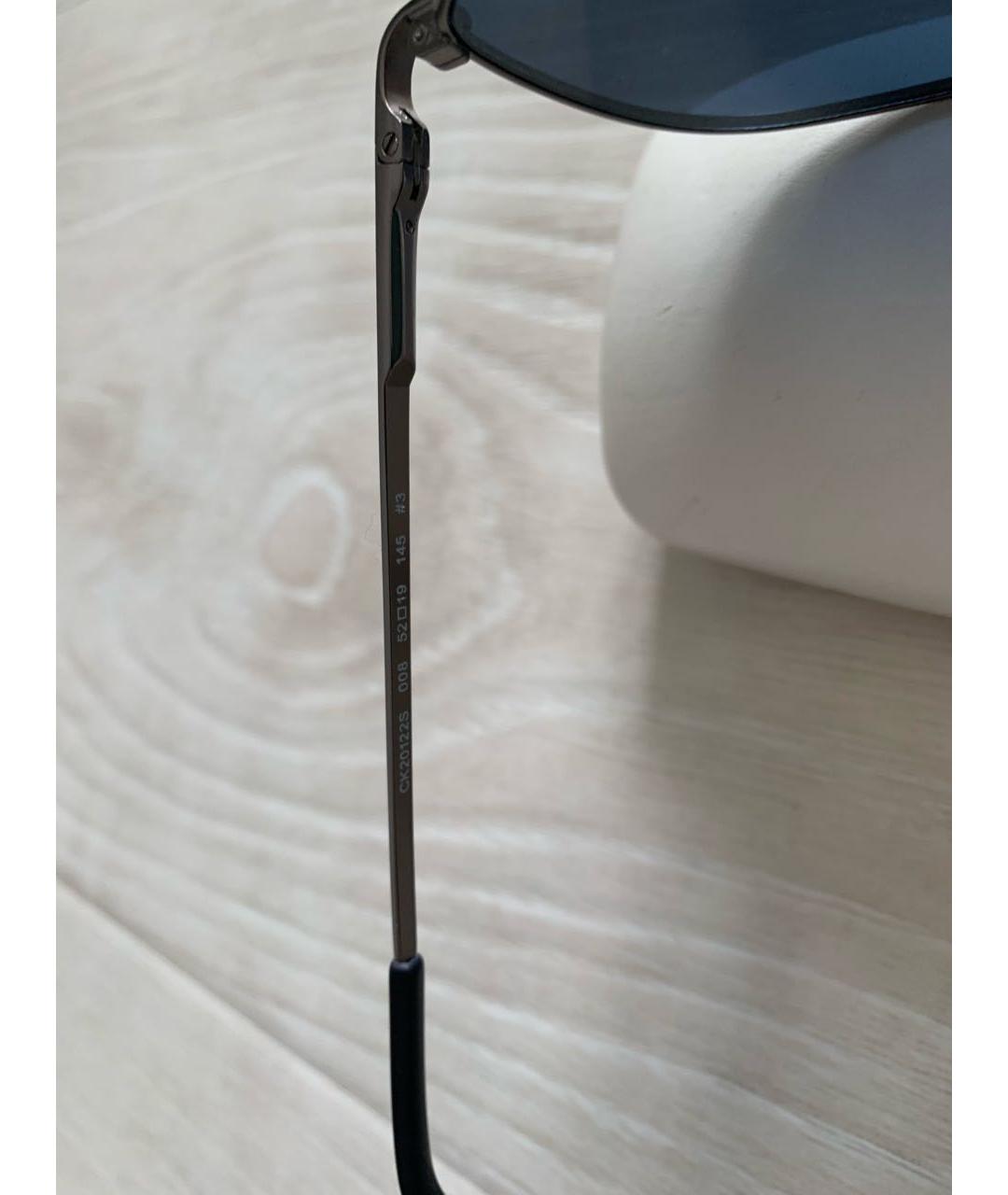 CALVIN KLEIN Серебряные металлические солнцезащитные очки, фото 4